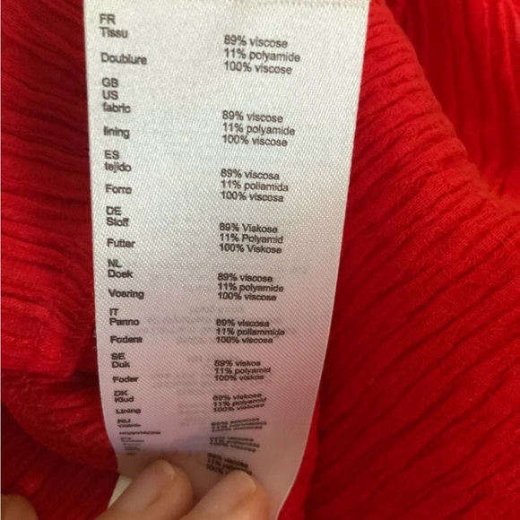 Maje Red Rouge Textured Keyhole Bow Back Rinis Shift New Cocktail Dress - Picture 5 of 9